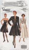 Vogue 8229 Bolero and Strapless Fit and Flare Evening Dress, Uncut, F/Folded, Sewing Pattern Size 8-12