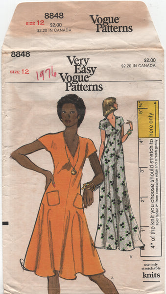 70s Dress Sewing Pattern: Vogue 8848 Semi-FItted and Flared Dress in T Patterns Central 70s Dress Sewing Pattern: Vogue 8848 Semi-FItted and Flared Dress in T Patterns Central