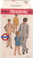 Simplicity 8860 Child's Pajamas in Two Lengths, Uncut, Factory Folded Sewing Pattern Size 6 Chest 24