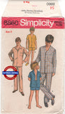 Simplicity 8860 Child's Pajamas in Two Lengths, Uncut, Factory Folded Sewing Pattern Size 6 Chest 24