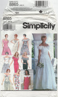 Simplicity 8865 Two-Piece Brides' and Bridesmaids' Dress, Uncut, Factory Folded Sewing Pattern Various Sizes