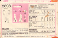 Simplicity 8898 Sewing Pattern, Girls' Dress and Scarf or Sash, Size 6, Cut, Complete