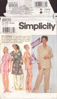 Simplicity 8905 Sewing Pattern, Misses' Pajamas and Robe, Size XS-S, Cut, Complete