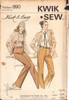 Kwik Sew 890 Sewing Pattern, Pants, Size 6, Cut, Complete