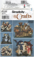 Simplicity 8938 Sunrise Designs 17" (43 cm) Soft Toy Families, Uncut, Factory Folded Sewing Pattern