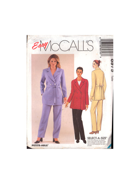 McCall's 8979 Sewing Pattern Jacket Pants Size 4-6-8 or 10-12-14 Uncut Factory Folded