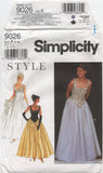 Simplicity 9026 Bustier Style Top and Flared Skirt, Neatly Cut, Complete Sewing Pattern Size 6-16