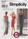 Simplicity 9035 One Shoulder Evening Dress in Two Lengths, Uncut, Factory Folded, Size 6-16