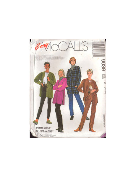 McCall's 9039 Sewing Pattern Women's Cardigan Top Pants Leggings 6-8-10 or 14-16-18 Uncut Factory Folded