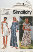 Simplicity 9040 Princess Seam Off the Shoulder Dress or Jumpsuit, Uncut, Factory Folded Sewing Pattern SIze 6-10