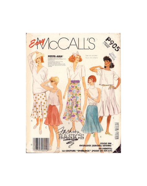 McCall's 905 Sewing Pattern, Skirts,  Size 18-20, Uncut, Factory Folded