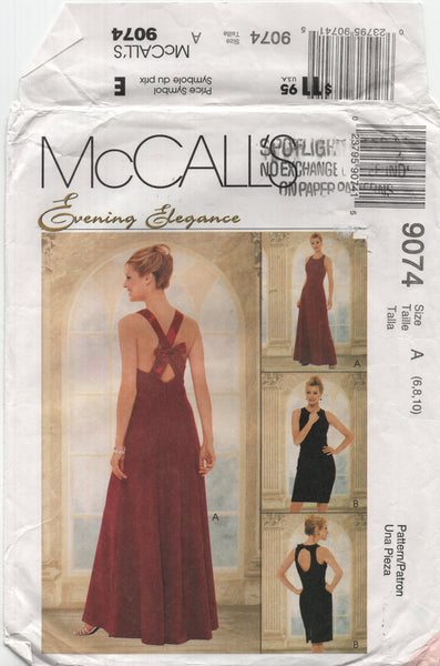 90s Sewing Pattern: McCall's 9074 Lined Evening Dress in Two Lengths w Patterns Central 90s Sewing Pattern: McCall's 9074 Lined Evening Dress in Two Lengths w Patterns Central