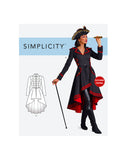 Simplicity 9086 Pirate Coat Costume, Uncut, Factory Folded, Size 6-14