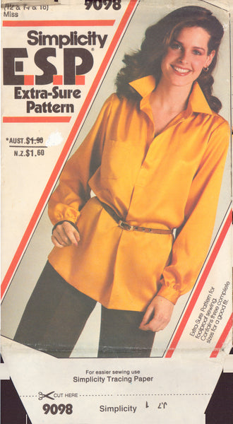 Simplicity 9098 Sewing Pattern, Tunic, Size 12-14-16, Uncut, Factory Folded
