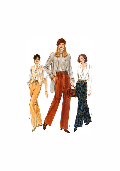 Vogue 9101 Tapered, Slightly Tapered or Straight Leg Pants, Uncut, Factory Folded Sewing Pattern Size 14-18