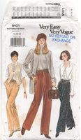 Vogue 9101 Tapered, Slightly Tapered or Straight Leg Pants, Uncut, Factory Folded Sewing Pattern Size 14-18
