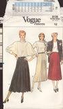 Vogue 9139 Sewing Pattern, Misses' Skirts, Size 12, Partially Cut, Complete