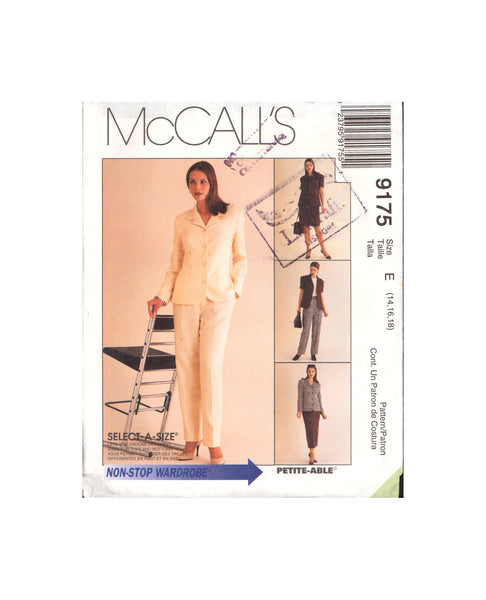 McCall's 9175 Separates: Long or Short Sleeve Jacket, Top, Pants and Skirt in Two Lengths, Sewing Pattern Size 14-18