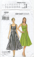 Vogue 9182 Button Front, Fit and Flare Sundress in Two Lengths, Uncut, Factory Folded, Sewing Pattern Size 6-14