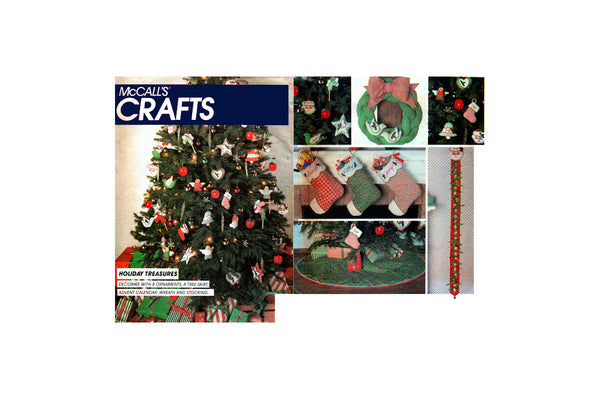 McCall's 9184 Christmas Advent Calendar, Wreath, Stockings, Tree Ornaments and Tree Skirt, Uncut, Factory Folded, Sewing Pattern