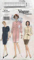 Vogue 9198 Slightly Tapered, Lined Dress or Tunic and Skirt, Uncut, Factory Folded, Sewing Pattern Size 14-18