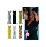 Simplicity 9218 Fitted Evening Dress Scooped Back Variations, Uncut, Factory Folded, Size 6-16