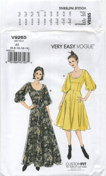 Vogue 9265 Fit and Flare Dress in Two Lengths, Uncut, Factory Folded, Patterns Central Vogue 9265 Fit and Flare Dress in Two Lengths, Uncut, Factory Folded, Patterns Central
