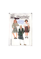 Simplicity 9274 Skirts, Blouses and Unlined Jacket, School Uniform Style, Multi Size 6-12