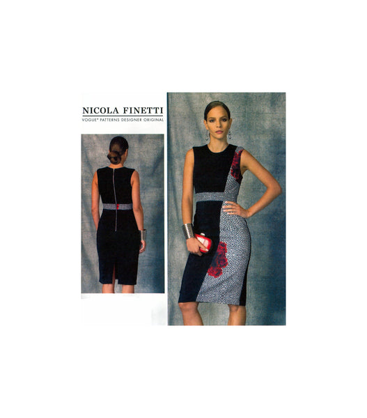 Vogue 927 Nicola Finetti Lined Evening or Cocktail Dress, Uncut, Factory Folded, Sewing Pattern Multi Size 4-12