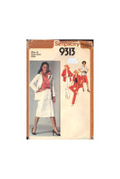 Simplicity 9313 Misses' Slim Skirt, Unlined Raglan Sleeve Jacket and Straight Leg Pants, Uncut, Factory Folded Sewing Pattern Size 10