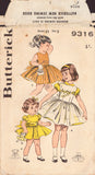 Butterick 9316 Sewing Pattern, Girls' Dress & Pinafore, Size 2, Unprinted, Complete