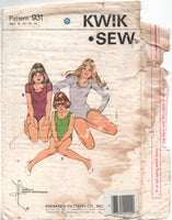 Kwik Sew 931 Child's Leotards in Three Styles, Uncut, F/Folded, Sewing Pattern Size 8-14