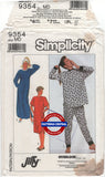 Simplicity 9354 Easy Nightgown in Two Lengths and Pajamas, Uncut, Factory Folded Sewing Pattern Bust 36-38 (92-97 cm)