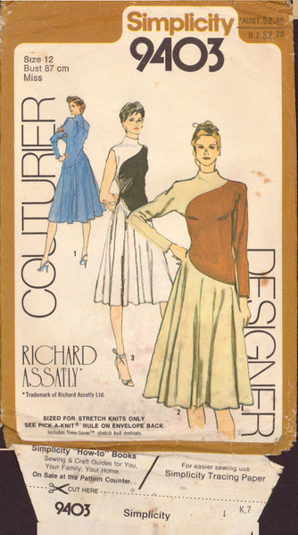 Simplicity 9403 Sewing Pattern, Dress, Size 12, Cut, Complete