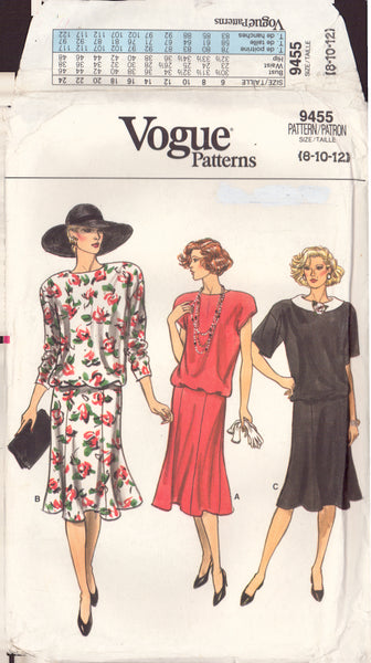 Vogue 9455 Sewing Pattern, Dress, Size 8-10-12, Uncut, Factory Folded