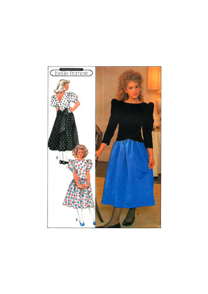 Simplicity 9459 Belle France Childs' Formal Dress in Two Lengths, Uncut, F/Folded Sewing Pattern Size 7-14