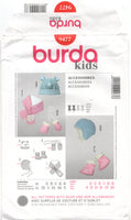 Burda 9477 Infant Accessories: Hats, Mittens, Booties, Scarf, Uncut, Factory Folded Sewing Pattern Size 1M-18M