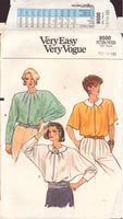 Vogue 9500 Sewing Pattern, Blouse, Size 14, Cut, Incomplete