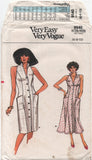 Vogue 9540 Sleeveless, Straight or Flared Shirt Dress, Uncut, Factory Folded, Sewing Pattern Size 6-10