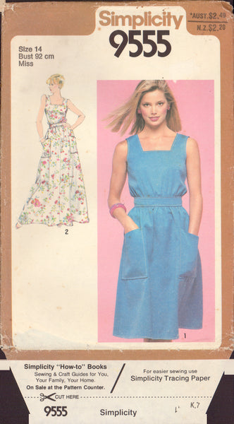 Simplicity 9555 Sewing Pattern, Misses' Sundresses in Two Lengths, Size 14, Partially Cut, Complete