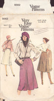 Vogue 9562 Sewing Pattern Skirts, Waist 26.5", Cut, Complete