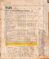 McCall's 9589 Sewing Pattern, Jacket, Dress, Size 8, Cut, Complete