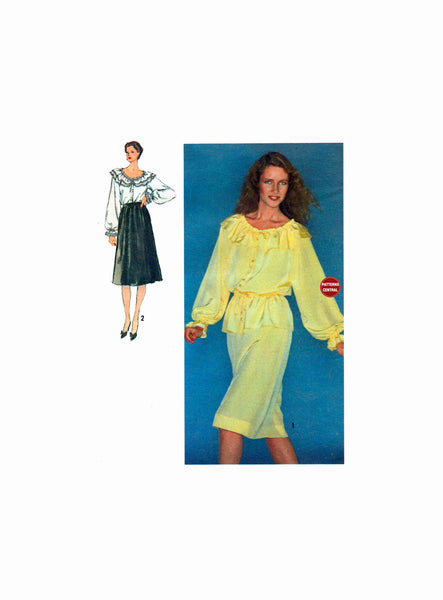 Simplicity 9614 Peasant Style Two Piece Dress, Uncut, Factory Folded, Sewing Pattern Size 14