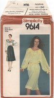 Simplicity 9614 Peasant Style Two Piece Dress, Uncut, Factory Folded, Sewing Pattern Size 14