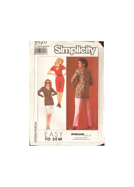 Simplicity 9620, Sewing Pattern, Pants, Skirt and Dress or Tunic, Size 6-24, Uncut, Factory Folded