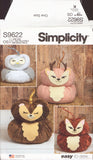 Simplicity 9622 Sewing Pattern, Plush Pumpkin Animals, One Size, Uncut, Factory Folded