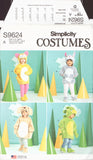 Simplicity 9624 Sewing Pattern, Toddlers' Animal Costumes, Size 1/2-4, Uncut, Factory Folded