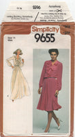 Simplicity 9655 Pullover Dress in Two Lengths with Ruffled, Deep V-Neckline, Uncut, Factory Folded, Sewing Pattern Size 14