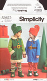 Simplicity 9672 Sewing Pattern Children's Robes,Top,Pants,Hat,Size 3-8 Uncut, FF