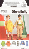 Simplicity 9673 Sewing Pattern, Children's Dress, Top, Pants, Size 3-8, Uncut, Factory Folded